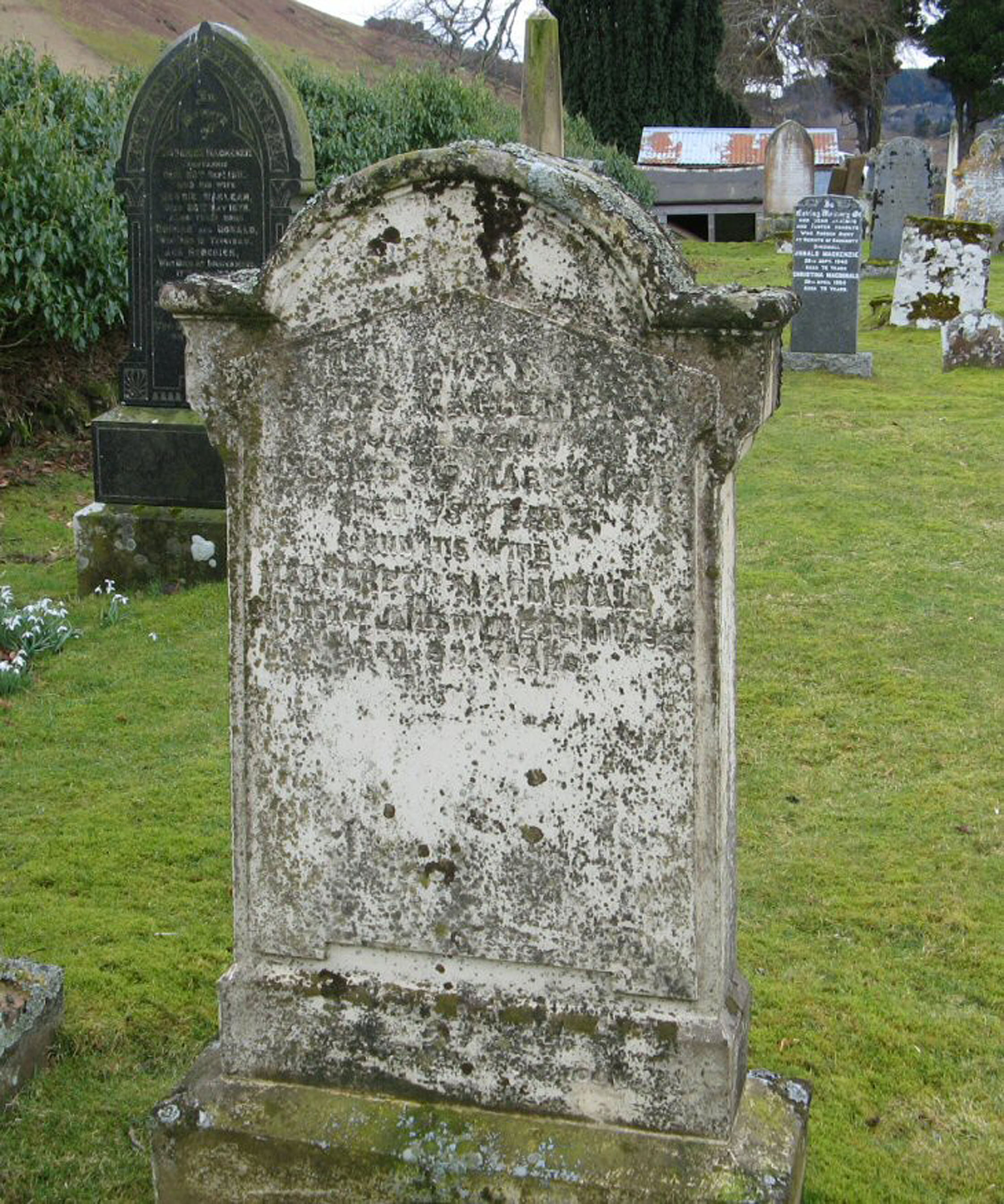 Photo of headstones/James MacLennan died 1908 MI Fodderty